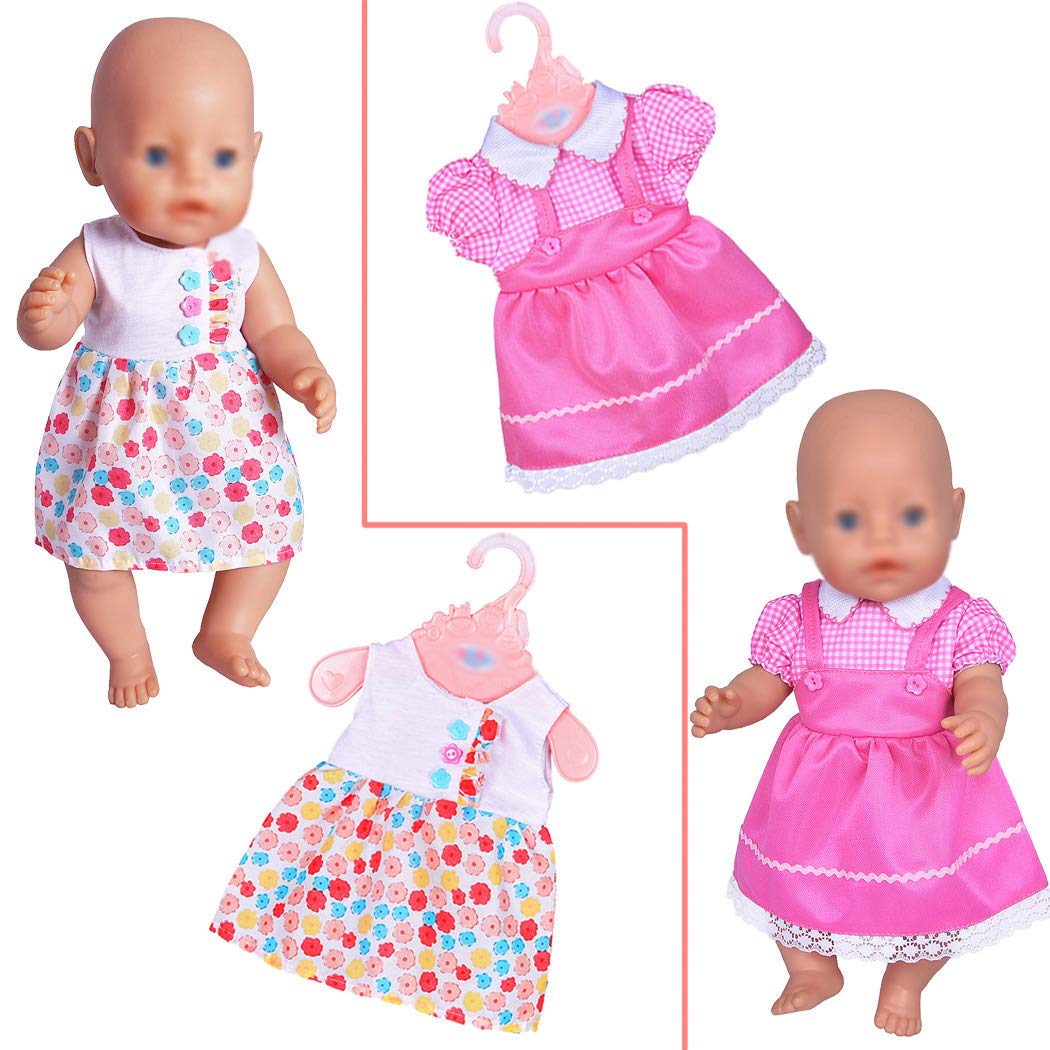 10 sets of doll clothes outfits for 14 to 16 inch newborn baby dolls and for 18 inch American Girl dolls.