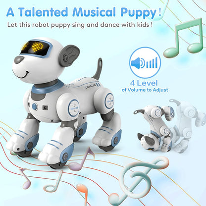 VATOS Robot Dog Kids Remote Control Toy - Interactive Touch and Follow Robot Dog with 17 functions, programmable dance music RC Dog Robot Toy for girls 3-12 years old