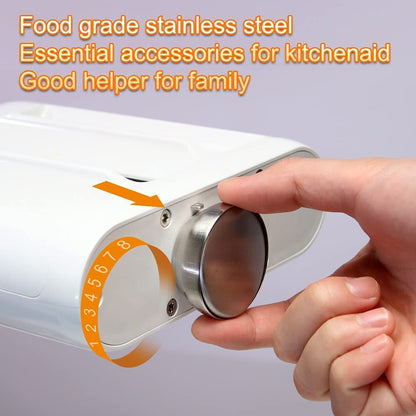 Pasta attachment for KitchenAid stand mixers. 3-in-1 set includes pasta roller, spaghetti cutter, and fettuccine cutter. Perfect accessory for making homemade pasta.