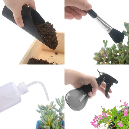 Secwell 25 Pieces Mini Plant Tool Set Succulent Plant Garden Tool With Waterproof Garden Mat Foldable Mini Garden Hand Tool Set for Succulents Potted Plant