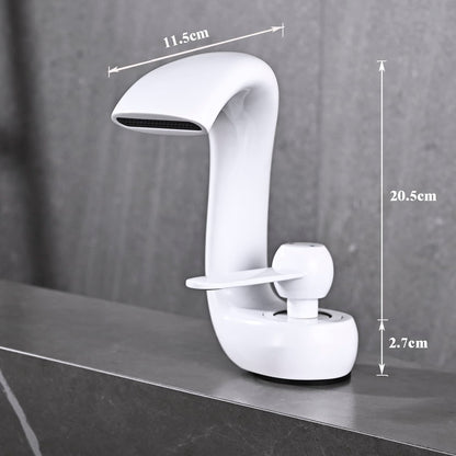 YAGJIA waterfall faucet bathroom white, modern waterfall bathroom sink faucet, brass basin faucet, bathroom faucet single handle mixer tap cold and hot water for bathroom.