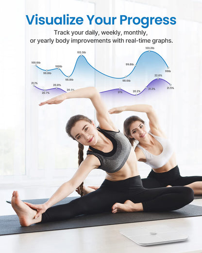 RENPHO body fat scale with WiFi fitness tracking scale with body fat and muscle mass, scale with body fat analysis & monitors 13 body measurements for your health