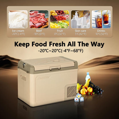 Alpicool GE40 40L Compressor Car Fridge Portable for Car, Truck, Compact Camping Refrigerator 12/24V DC Cooler for Travel, Food & Drinks, -20℃ to 20℃