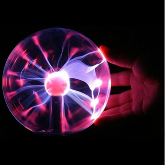 DELIPOP 6 Inch Magical Plasma Ball, Globe Sphere Light Touch and Sound Sensitive Plasma Ball Electrostatic Globe, 220V, Red Light