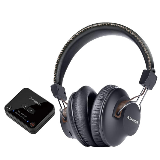 Avantree HT4189 Wireless Headphones for TV, Wireless TV Headphones for Seniors, with Bluetooth Transmitter Set (Optical, 3.5mm AUX), 40 Hrs. Battery, Plug & Play, No Delay, 30m Range