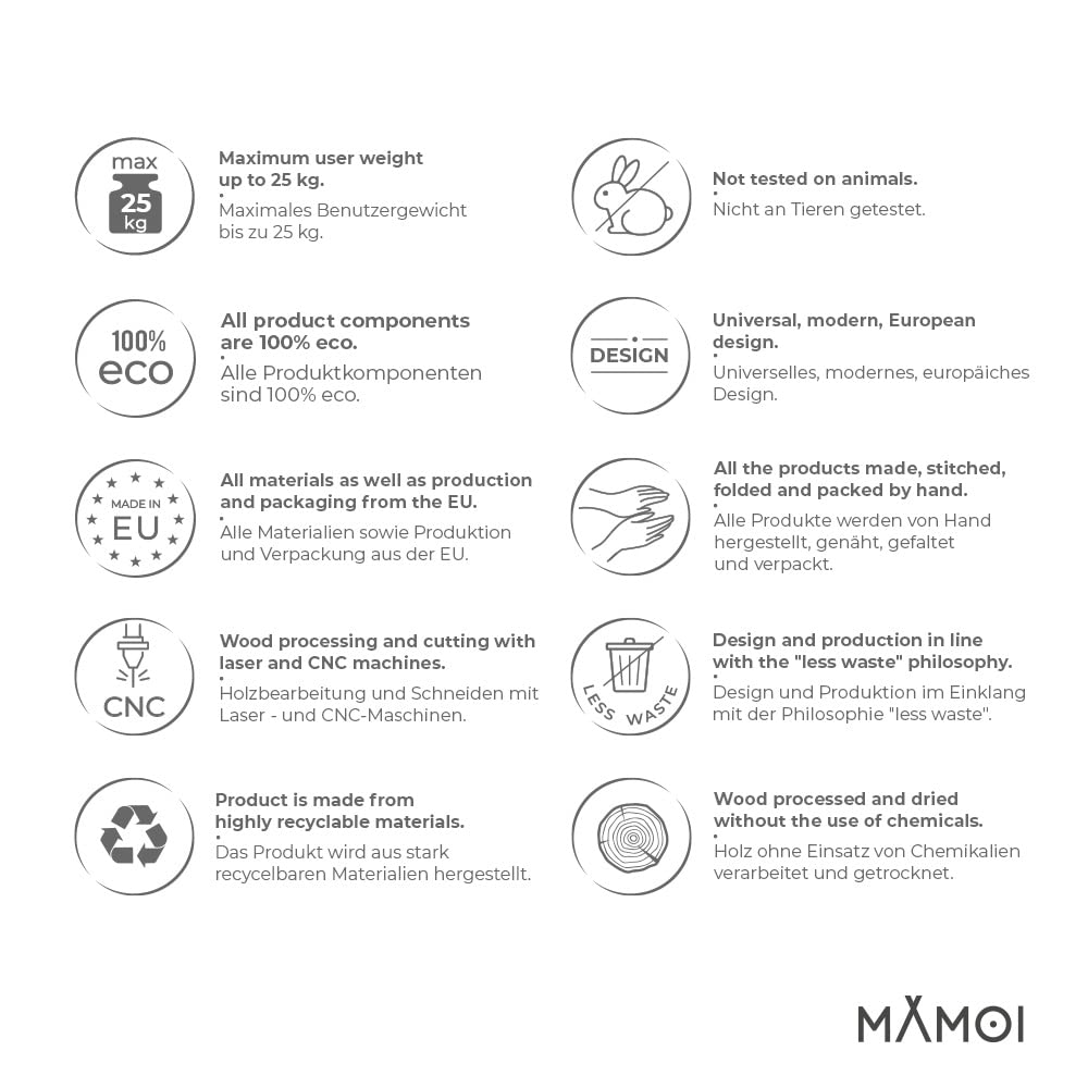 MAMOI® baby swing, indoor baby swing, wooden children's swing, wood swing for kids, door frame swings, swing, toddler swing for children's room aged 1 year and up.