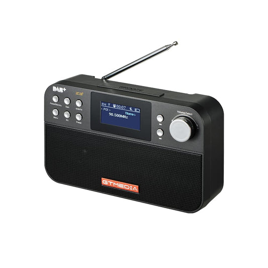 Radio with DAB+/FM, DAB Plus digital radio, portable small kitchen radio with sleep timer, 60 presets, 2.4" large LCD display, suitable for kitchen and travel (Black)