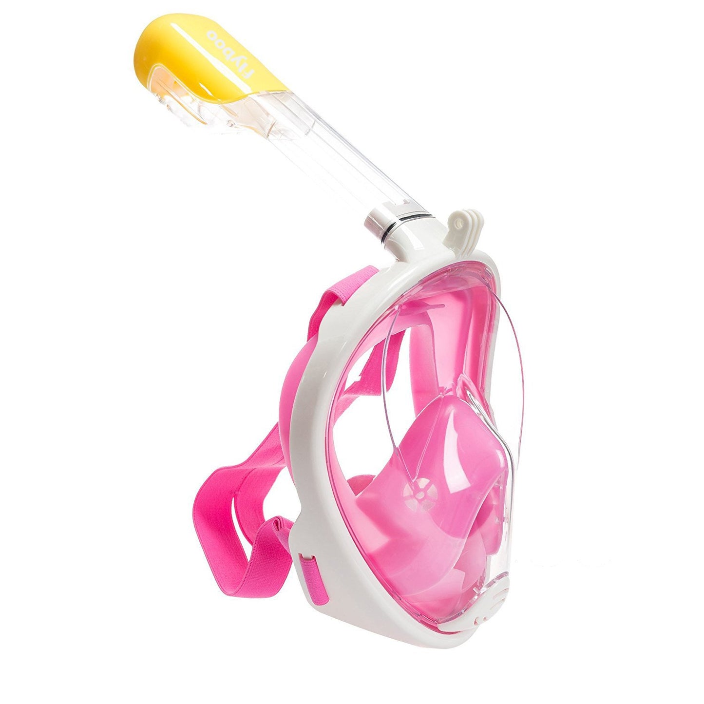 Flyboo Full Face Snorkel Mask, 180° panoramic view, compatible with sport cameras. Suitable for adults and kids.
