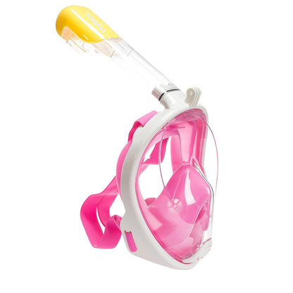 Flyboo Full Face Snorkel Mask, 180° panoramic view, compatible with sport cameras. Suitable for adults and kids.