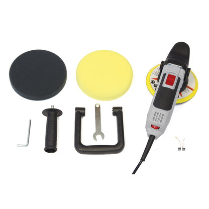 Dino KRAFTPAKET 9mm-650W Eccentric Polisher for Car Boat Vehicle in Set with Backing Plate, Polishing Pads and Bag, 150mm, Black