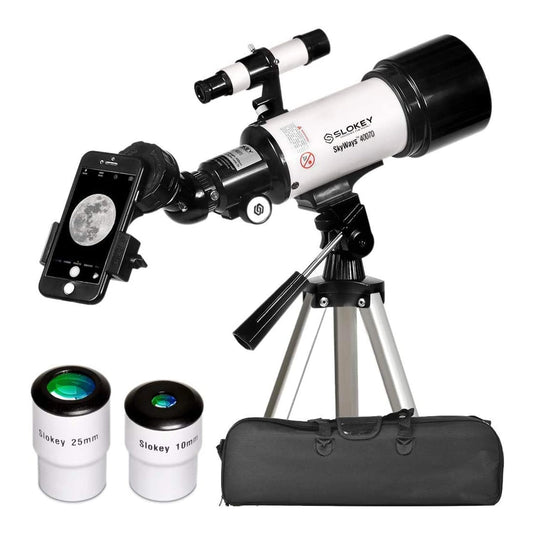 Slokey Telescope Astronomy 16x-120x, Easy to Assemble, Suitable for Kids and Beginner Adults - With Phone Adapter - Telescope for Moon and Planets