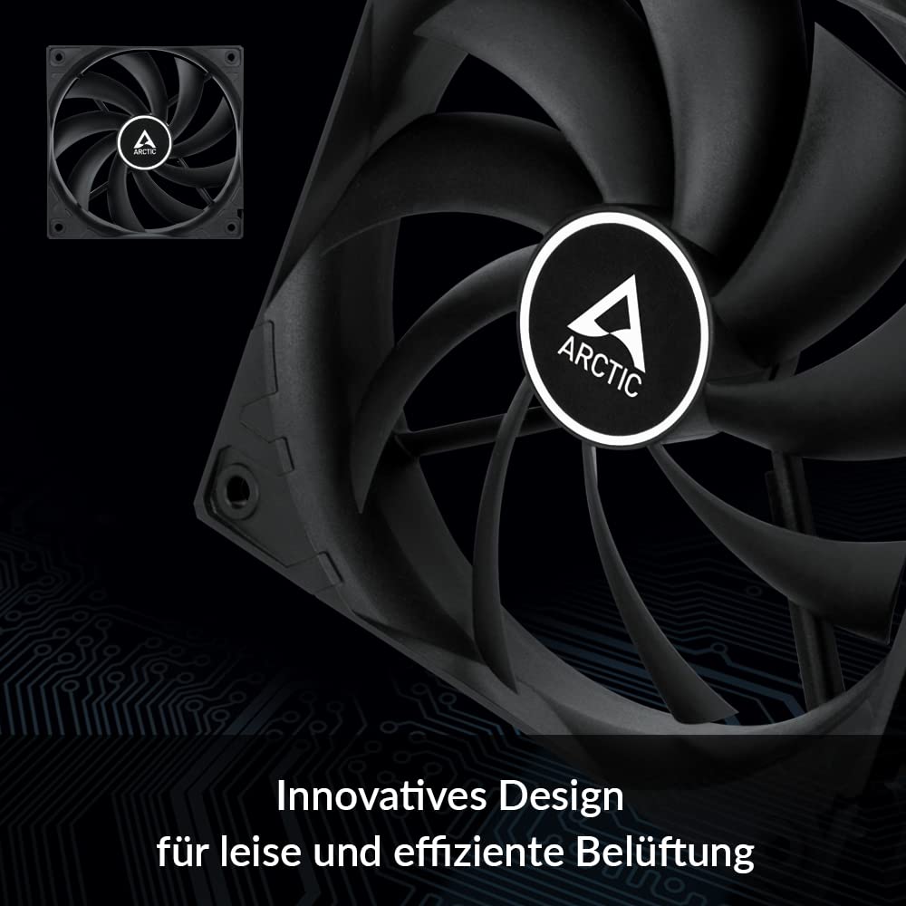 ARCTIC F12 PWM PST (5 Pack) - 120mm PWM PST Case Fan with PWM Sharing Technology (PST), quiet motor, computer, fan speed: 230-1350 RPM - Black