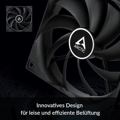 ARCTIC F12 PWM PST (5 Pack) - 120mm PWM PST Case Fan with PWM Sharing Technology (PST), quiet motor, computer, fan speed: 230-1350 RPM - Black