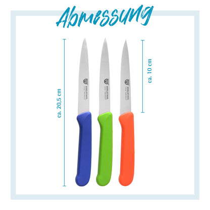 GRÄWE Vegetable Knife, 6-piece set, small kitchen knife set, fruit knife, paring knife, stainless steel, colorful, super sharp edge
