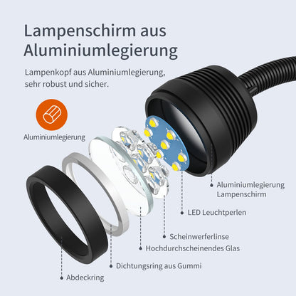 LED work light gooseneck magnetic light LED IP66 waterproof flexible gooseneck light work lamp for machine tools and lathe.