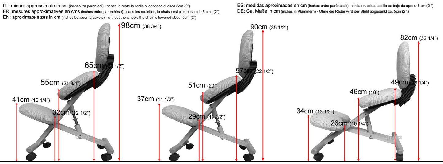Cinius Ergonomic Chair Orthopedic Knee Chair with Back Computer Chair Knee Stool Fabric Black Color