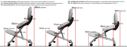 Cinius Ergonomic Chair Orthopedic Knee Chair with Back Computer Chair Knee Stool Fabric Black Color