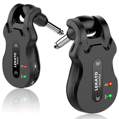 LEKATO 5.8 GHz Wireless Guitar System Rechargeable digital guitar cable with strong anti-interference capability for bass guitars