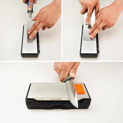 SHARPAL 156N Diamond Sharpening Stone with Storage Box, Dual Grit, Coarse/Extra Fine, Diamond Knife Sharpener with Non-slip Base and Angle Guide (6" x 2.5")