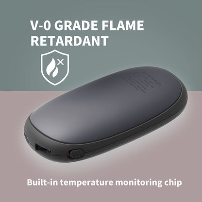 Unigear Hand Warmer 10000mAh Fast Charging Rechargeable, Electric Portable USB Pocket Warmer Powerbank with 21 heat levels from 35-55°C & digital screen for Raynauds, Outdoor, Hunting, Camping.