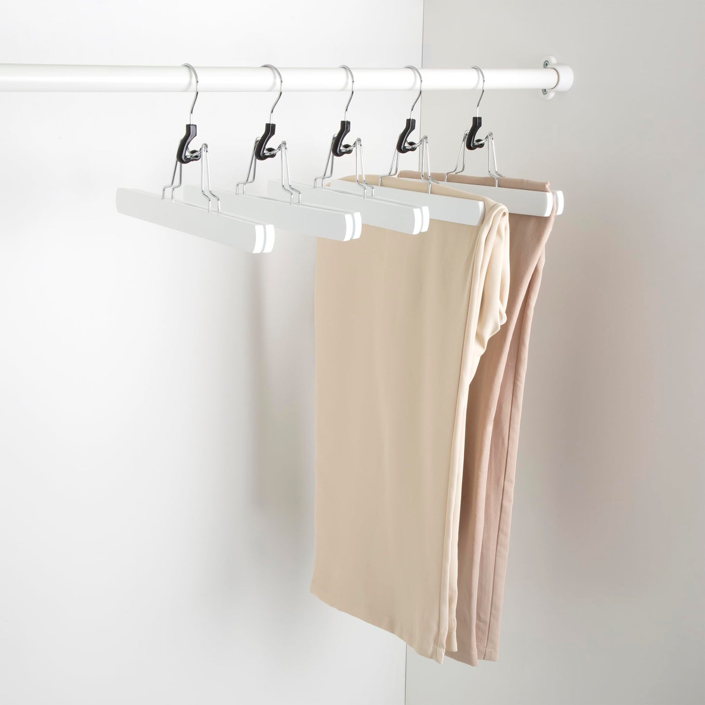 Amazon Basics Wooden Pants Hangers, 10-Pack, White