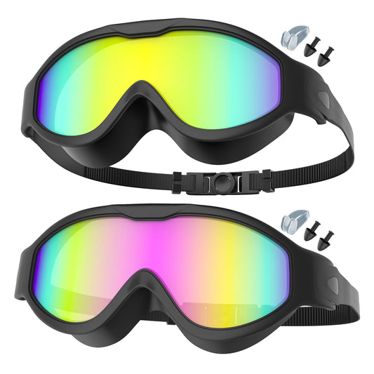 Yomisee Swim Goggles for Men Women Adults, 2 Pack Swimming Goggles with UV Protection & Anti-Fog Protection.