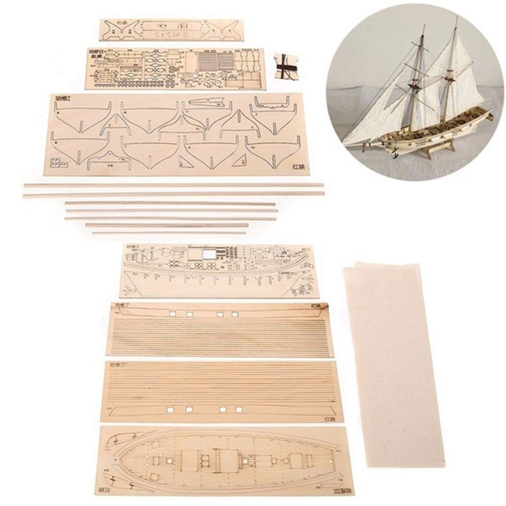 RUSTOO wooden sailboat ship model kit, Classic wooden sailing boats Scale Model Decor, DIY model decoration boat kids and adults gifts toy Gift