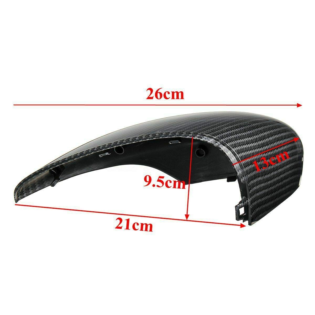 1 pair of carbon fiber door mirror cover caps for front doors, left and right, replacement for Fiesta MK7 2008–2017.