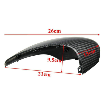 1 pair of carbon fiber door mirror cover caps for front doors, left and right, replacement for Fiesta MK7 2008–2017.