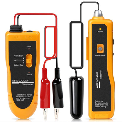 KOLSOL F02 underground cable locator, wire tracer with headphones for locating wires and cables, pet fence cable tester, up to 2-3 meters depth and 1000 meters in length.