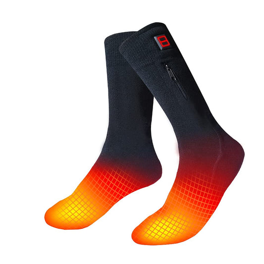 LPCRILLY Rechargeable Electric Heated Socks, Foot Warmer Heated Socks for Men and Women, Thermal Socks for Motorcycle and Bike Riding, Camping, Hiking, Fishing, Skiing in cold winter M