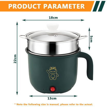 Electric Hot Pot with Steamer, Electric Hot Pot 1.5l, Portable Mini Non-stick Multicooker, Fast Ramen Cooker, Portable Non-stick Pot for Home, Office, Dormitory