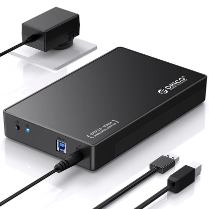 ORICO 3.5-inch External USB 3.0 Hard Drive Enclosure for 3.5/2.5 inch SATA HDD/SSD Up to 20TB, Tool-free 3.5'' HDD Enclosure with 12V/2A Power Adapter and UASP Acceleration (3588US3)