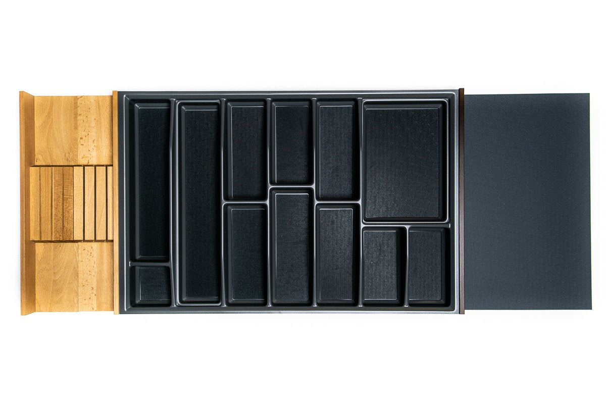 Lana Solution cutlery insert for 120mm drawer, 473.5mm x 900mm, anthracite.