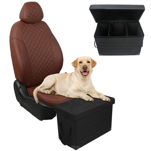 GOYJOY Dog Seat Extender for SUV, Truck, Sedan, front and back seat extension with storage, can hold up to 90kg, for large, small, medium pets.