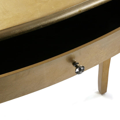 Versa Cagliari Narrow furniture piece for entryway or hallway, modern console table with 1 drawer, measures 80 x 30 x 80 cm (H x L x W), made of wood, color: Golden