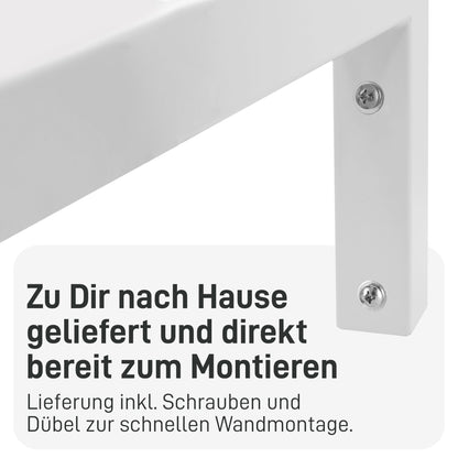 Natural Goods Berlin 2x Wall Console ANGLE | Washbasin Console stable | Easy wall mounting | Shelf bracket made of metal in white | Heavy-duty angle for sink & wall shelf | 450mm