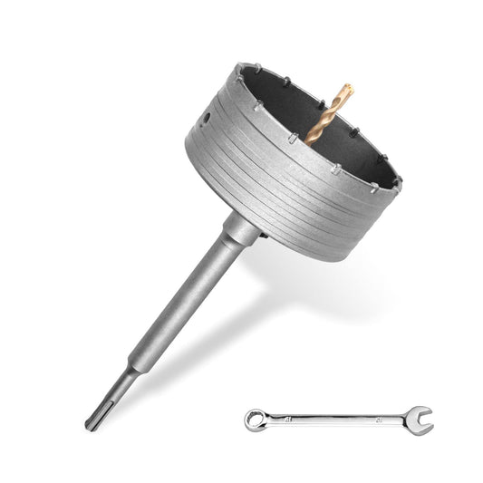 120mm SDS Plus core drill set, M22 thread SDS plus adapter 220mm, and pilot drill 8x110mm. Hole saw drill for masonry natural stones sandstones artificial stones concrete marble (120mm).
