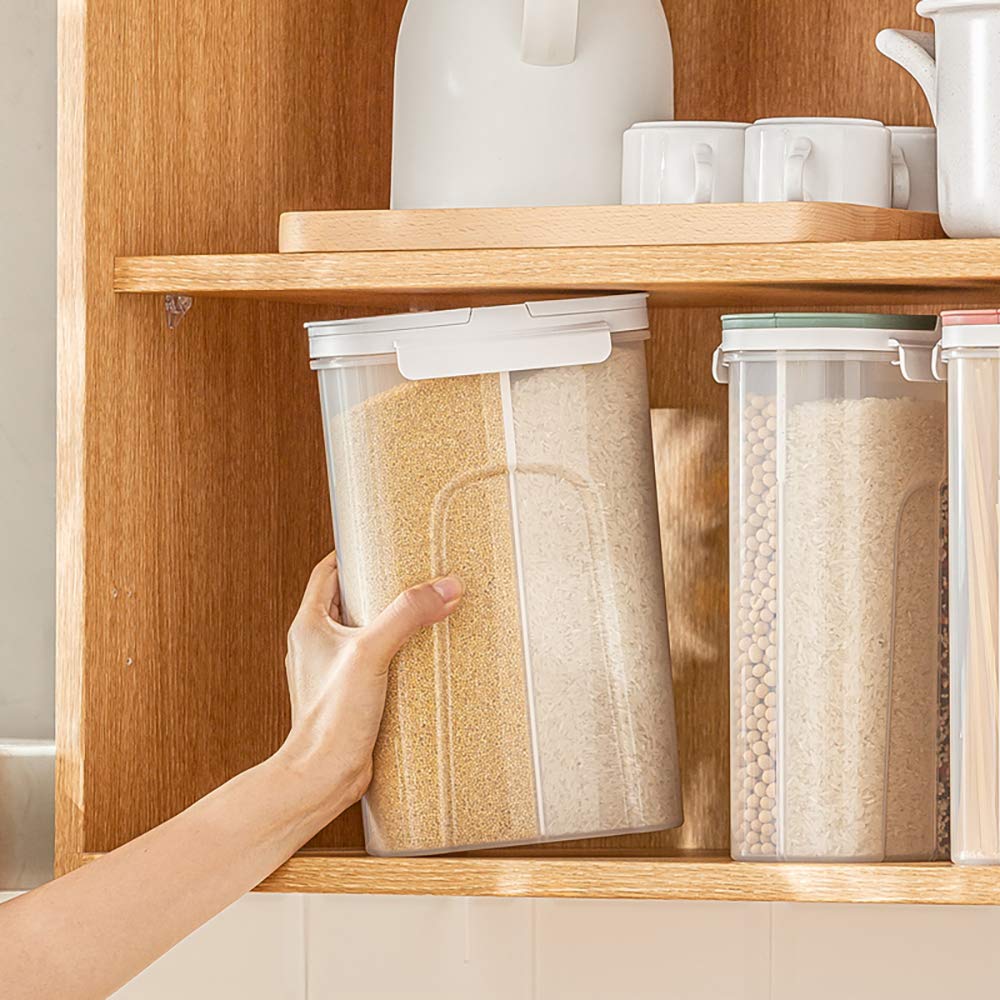 Poeland storage containers with integrated divider / 4 compartments for spaghetti, pasta, cereal, white