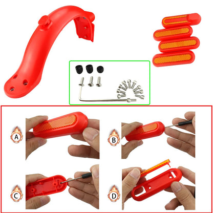 Gleamydot Electric Scooter Front Guard and Rear Wheel Fender Grips Kit Compatible for Adult Mi Xiaomi 1S Essential Pro2 Electric Scooter 3 Electric Scooter Accessories (red)
