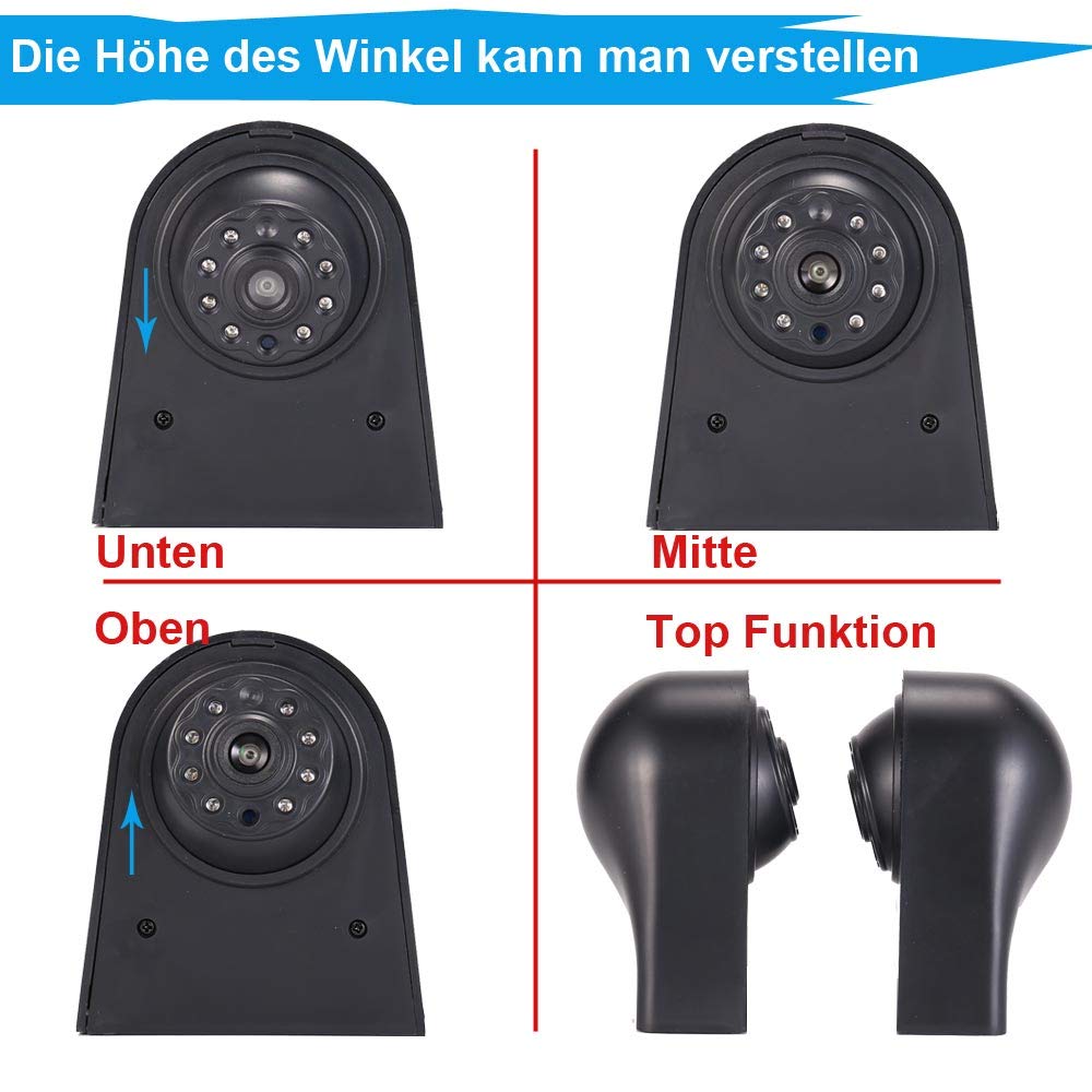 Car roof brake light rearview camera color camera parking camera reverse system for Peugeot Expert 2007-2016/Fiat Scudo 2007-2016/Citroen Jumpy 2007-2016 (T7223B with night vision)
