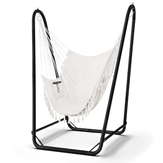 Hanging chair with stand. Maximum load 160KG. Sturdy hanging swing with stand for indoor and outdoor use. Stable, hanging chair with stand for outdoor use.