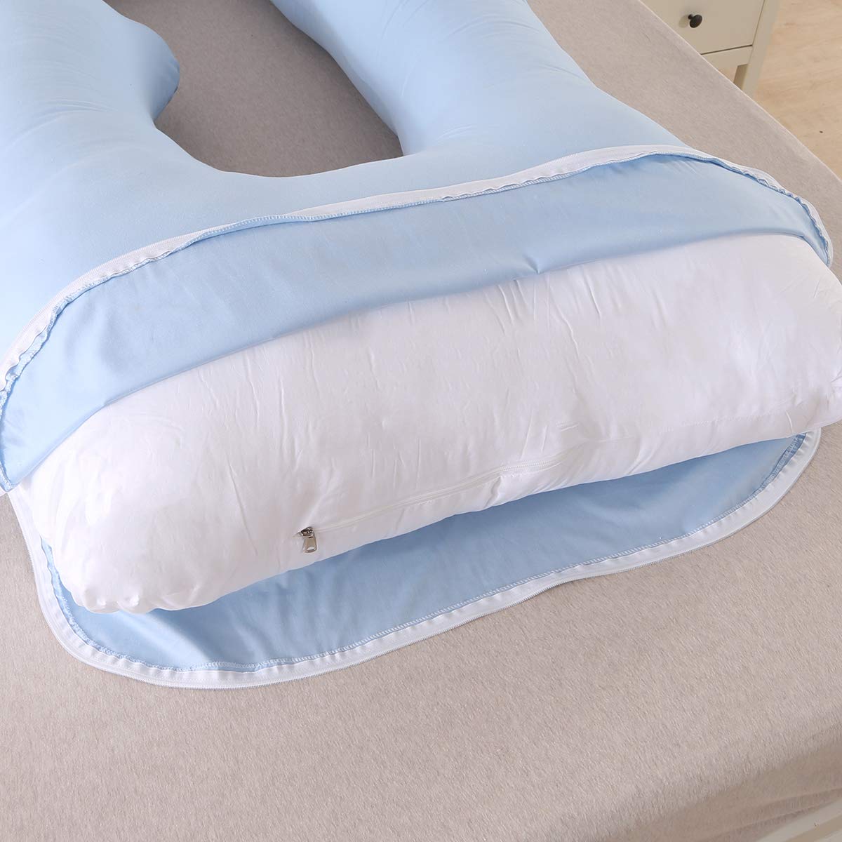 SHANNA Pregnancy Pillow Side Sleeper Pillow Nursing Pillow U Shaped XXL Support Pillow 70 * 145CM Large Body Pillow with Removable and Washable Cover, U-Shape Pregnancy Body Pillow