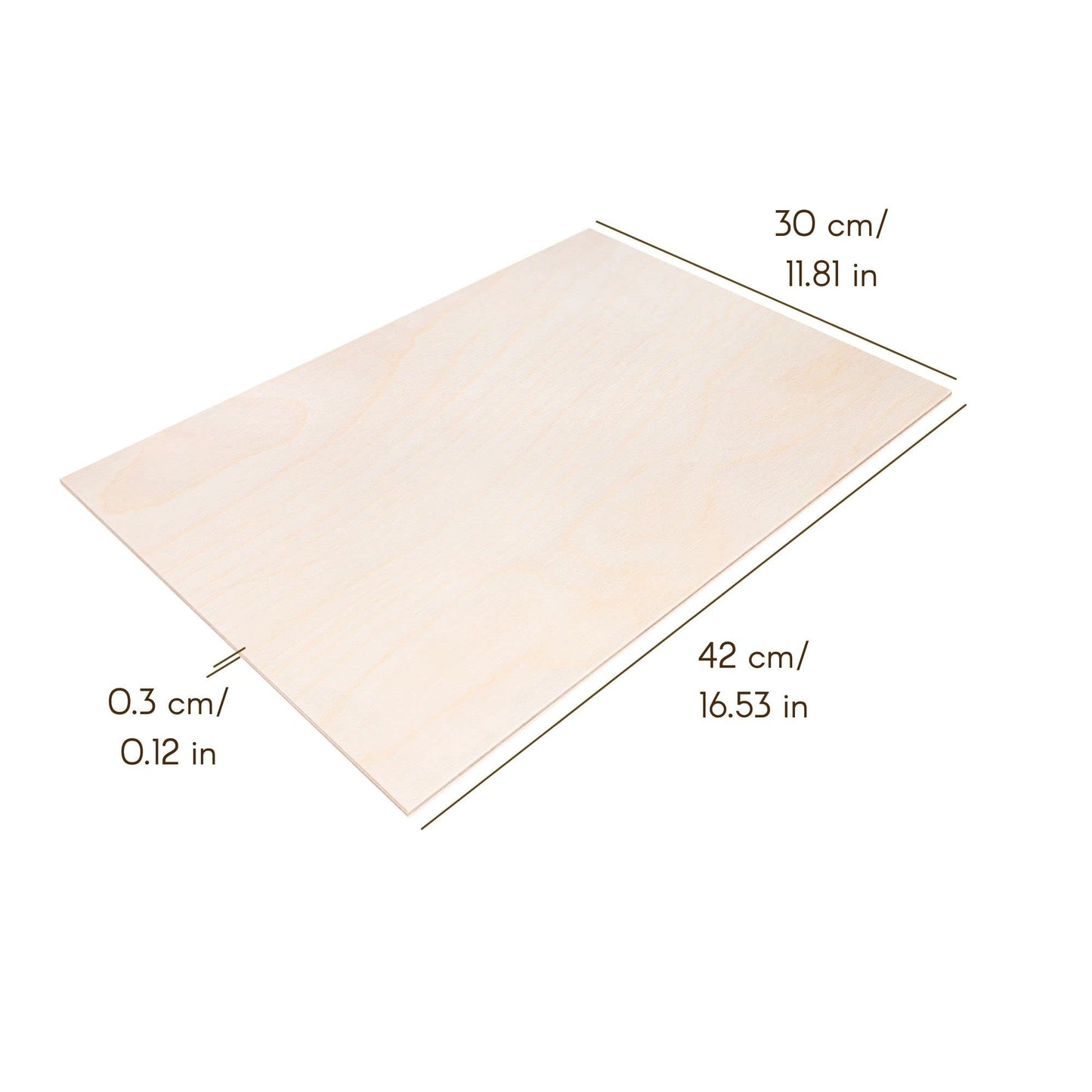 Creative Deco 10 x A3 Plywood Sheet 3mm | 420 x 300 (+/- 2) mm | Birch Plywood Thin Wood Cutouts | Perfect sheet for scroll saw, wood burning, laser cutting, CNC router, piercing.