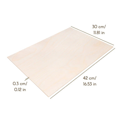 Creative Deco 10 x A3 Plywood Sheet 3mm | 420 x 300 (+/- 2) mm | Birch Plywood Thin Wood Cutouts | Perfect sheet for scroll saw, wood burning, laser cutting, CNC router, piercing.