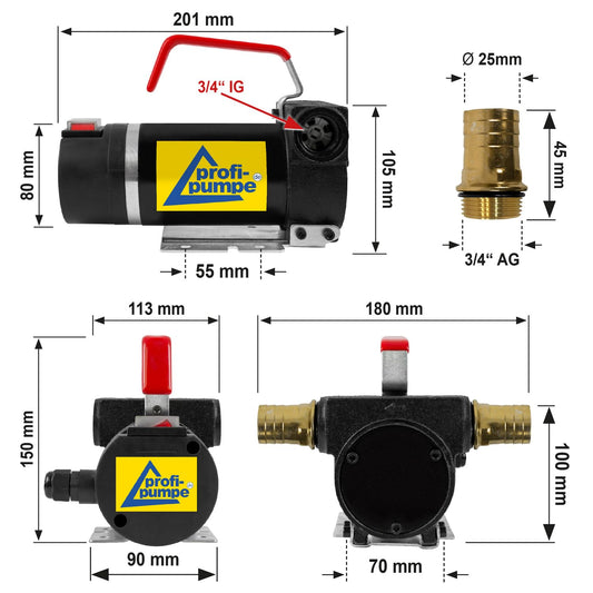 230V diesel pump heating oil pump biodiesel pump oil pump diesel Star 160 with connection electric drum pump, powerful motor with copper winding 2pcs. nozzles at a super price