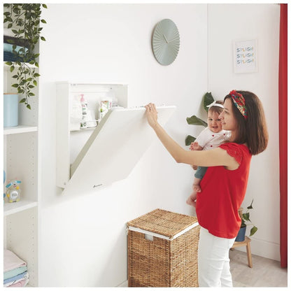 Badabulle wall-mounted changing table Splash - includes shelf for changing accessories & changing mat.