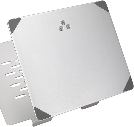 Amazon Basics Adjustable Ergonomic Laptop Stand with Heat Dissipation, continuous height and angle adjustment, ideal for laptops up to 17.3 inches, 27.9 x 23 x 5.6 cm, Silver