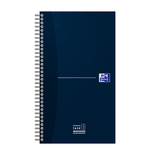 Oxford Task Manager, To-Do List Notebook, spiral bound, 460 pages, blue, pack of 5.