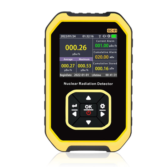 SURLABA Nuclear Radiation Detector, Geiger Counter Dosimeter Measurement of Beta Gamma X-rays, Radioactivity Radiation Meter Portable Real-time Monitoring Device with Sound Light Vibration Alarm